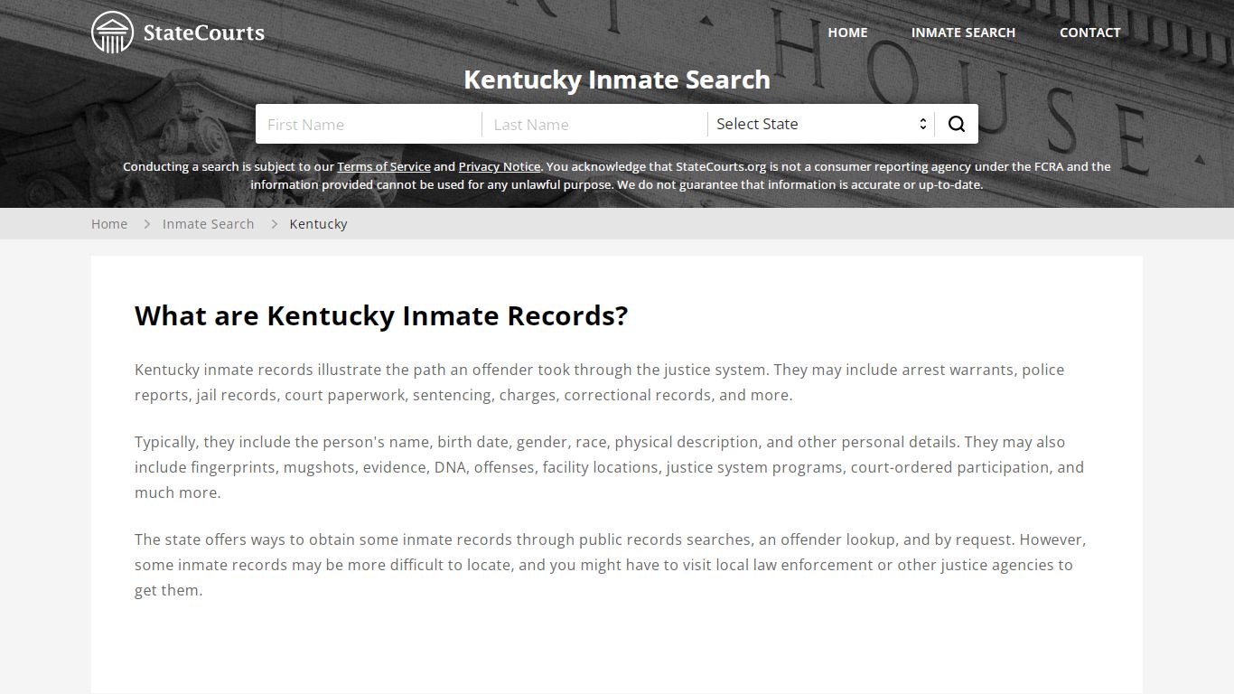 What are Kentucky Inmate Records? - State Courts